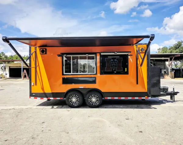 2025 Southern Dimensions 8.5X18 Orange and Black Full Food Trailer (SDG-225)
